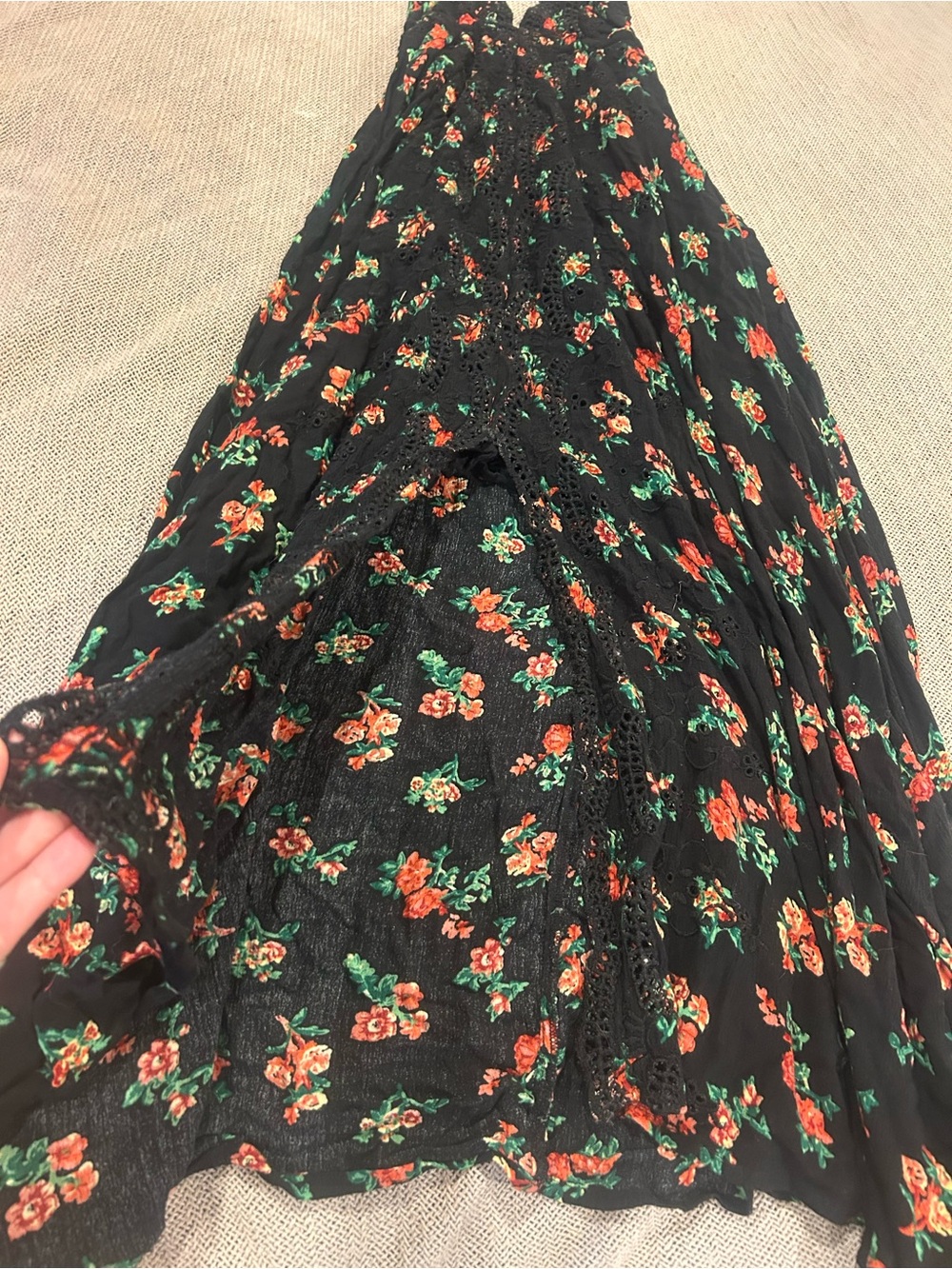 Free People Black Floral Backless Halter Maxi Dress - Picture 9 of 13